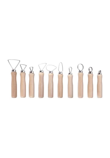 Gvn Art Seramik Dip Alma Seti Ahşap Sap 10 Lu 15 Cm G263