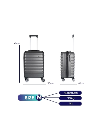 Vegmann Delphin Antrasit Orta Boy Valiz Antrasit