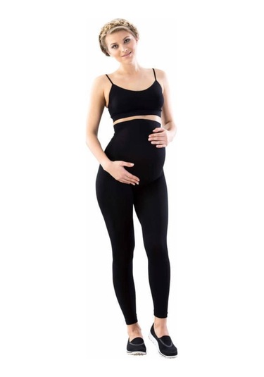 Kadın Dikişsiz Hamile Tayt Korse Siyah