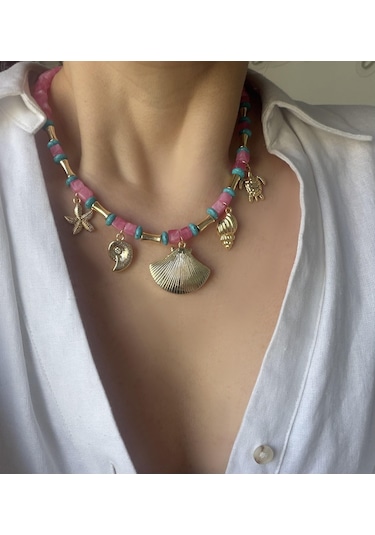 Deniz Charm Kolye Pembe