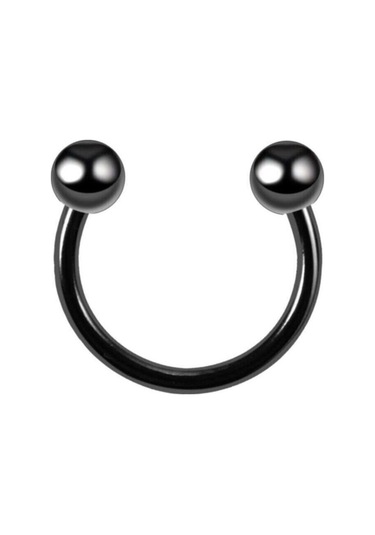 316 Cerrahi Çelik Kıkırdak Dudak Tragus Piercing 12 Mm Siyah