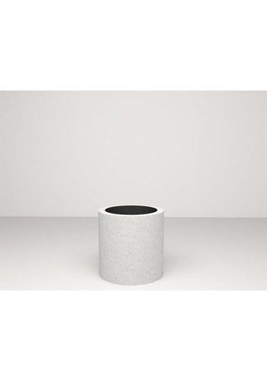 Nuano Consept Silindir Serisi Yuvarlak Saksı Beyaz 70x70