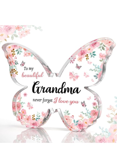 Dianziye Annem Günü Özel Akrilik Kelebek Dekoratif Masaüstü Figürü - Sevgi İçin Yenilikçi Hediyelik 12.7x9.5x1.5cm Dayanıklı Malzeme