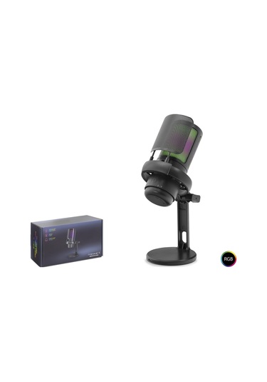 Hadron Me6pb Gaming Rgb Masaüstü Mikrofon Usb Type-c 192khz 24bit - Siyah