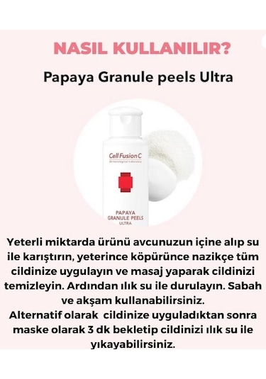 Cell Fusion C Papaya Granül Enzim Peeling Toz Temizleyici 50 G