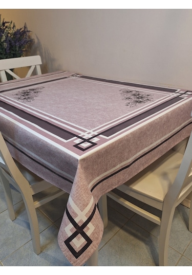 Dora Pano Elyaf Tabanlı Pvc Muşamba - Desenli Silinebilir 120 X 140 Hazır Masa Örtüsü Pembe