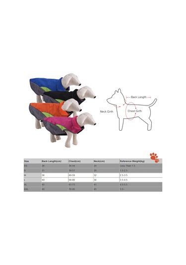 Mufunye Büyük Irk Köpekler İçin Dış Mekan Montu - Isı Sağlama & Su Geçirmez - Yansıtıcı Şeritli - Taslan & Yünlü - Turuncu Xxl 4 Renk 6 Beden Seçeneği Diğer