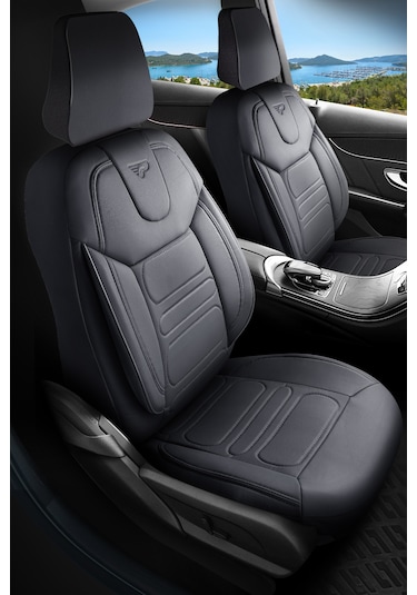 Füme - Füme Panda Rodos Serisi Deri Ortopedik Oto Koltuk Kılıfı - Tam Set