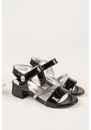 Kız Çocuk Taşlı Abiye Ayakkabı Siyah