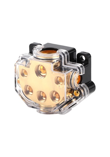 Yunboo Oto Bot Kapalı Korumalı 5 Yollu Güç Dağıtım Kutusu - Alüminyum Alyazı, 0/4ga Giriş, 2/4/8ga Çıkış, Ses Sistemi Koruma