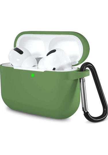 Airpods Pro 3 2025 Uyumlu Mat Silikon Kılıf 1 Kalite +kanca Haki