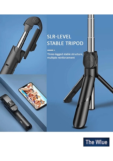 Ultra Thin 3in1 Bluetooth Kumandalı Ayaklı Selfie Çubuğu 100 Cm K