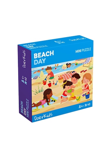 Doerkids Çocuklar Kumsalda Mini Puzzle 40 Parça