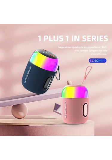 Hopestar SC-02MİNİ 10W RGB Işıklı 5.3 Bluetooth Taşınabilir Kablosuz Hoparlör