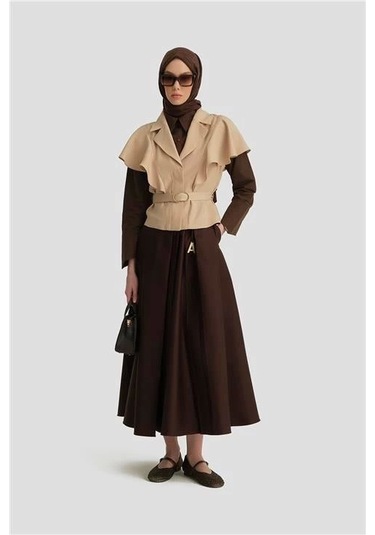 Armine Kolu Seyyar Ceket 25y5906 Aytaşı Krem