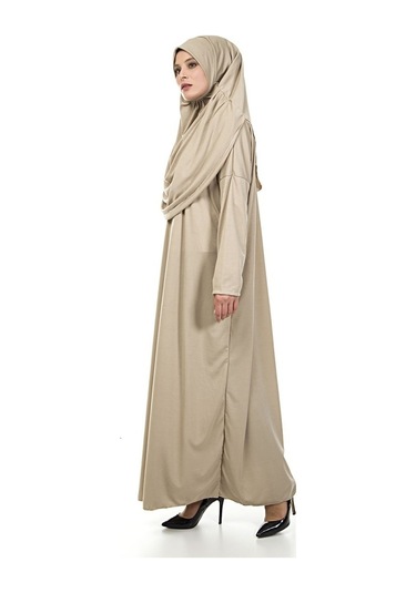 Tek Parça Namaz Elbisesi - Vizon - 5015