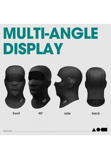 Turcoshop11 Gray+black Yaz Balaklavası Nefes Alabilir Spor Yüz Maskesi Erkek Ve Kadın