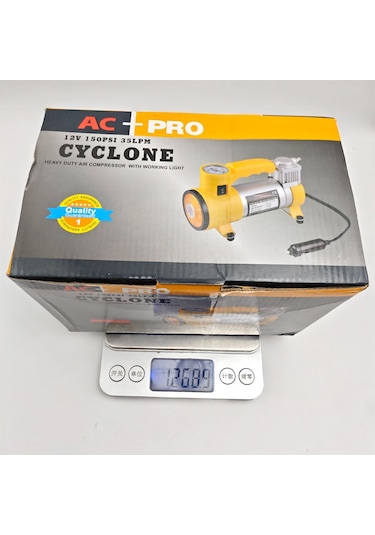 Metal Yüksek Güçlü Elektrikli Lastik Hava Pompası Sarı