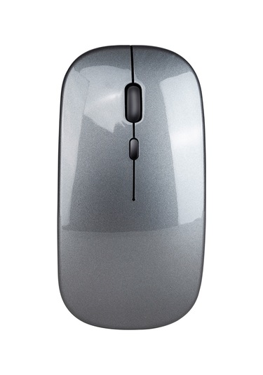 Monyee Şarj Edilebilir 2.4g Kablosuz Sessiz Fare, İnce Tasarım, Uzun Pil Ömrü, Ergonomik, Gri Optik