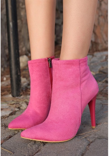Biçomi Blan Fuşya Süet Topuklu Bot Çok Renkli