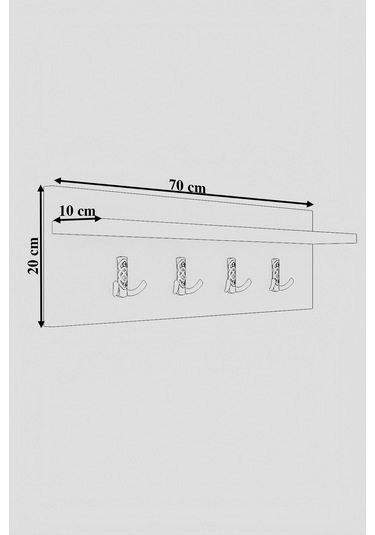 Asela Raflı Antre Genç Odası Duvar Askılığı Anahtarlık