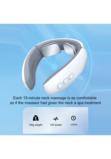 Leezsing Beyaz Usb Şarjlı Servikal Masaj Cihazı - 6 Mod Akupunktur, Tuina, Vurma 15 Dakika Otomatik Programlı Kollu Boyun Masajı Beyaz