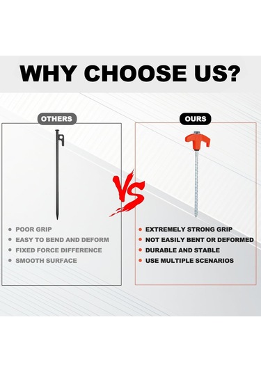 Suntek 8x Çadır Kazıkları Hafif Vida Mandalları Açık Hava Turuncu Ve Gümüş Turuncu - Gümüş