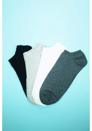 Dikişsiz Erkek Bilek Çorap Dört Mevsim Yumuşak Doku 4 Çift Çok Renkli