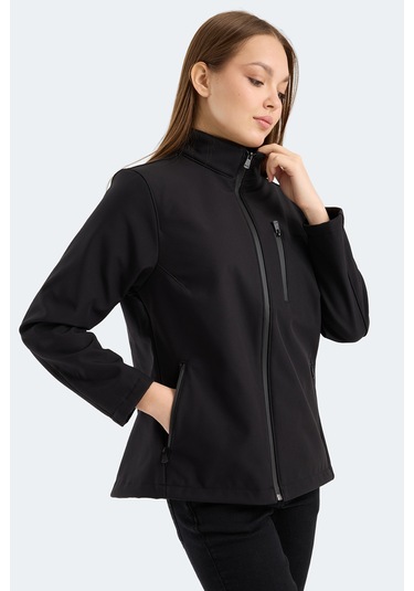 Slazenger Hıp Style Kadın Dik Yaka Fermuarlı Siyah Mont & Kaban Siyah