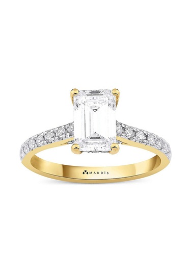 1.95 Karat Emerald Tektaş Pırlanta Yüzük Beyaz Altın