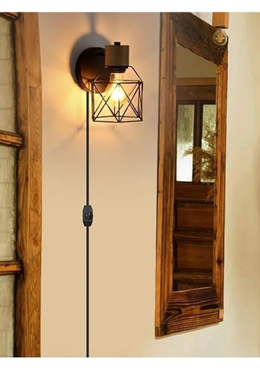 Sld Anahtar Ve Fişli Duvar Lambası 475254486 Siyah