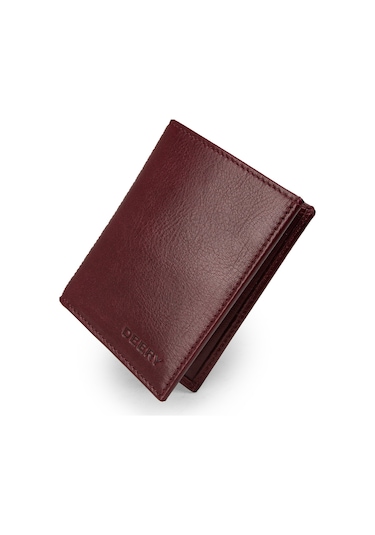 Deery Hakiki Deri Bordo Dikey Erkek Cüzdanı - 00216mbrdz01 Bordo