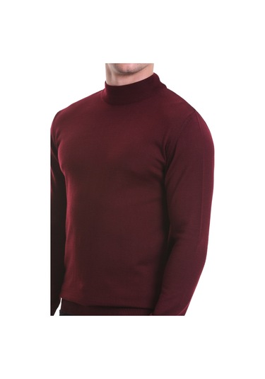 Hatemoğlu Bordo Regular Fit Düz Yarım Balıkçı Yaka Yünlü Triko Kazak 34271 Bordo