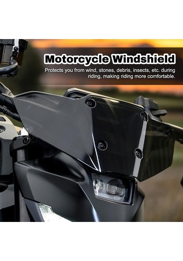 Pazly Mt 09 Ve Mt-09 Sp 2024 İçin Siyah/şeffaf Gri/şeffaf Abs Motor Rüzgarlığı, 368x150mm, Kullanıcı Dostu Model