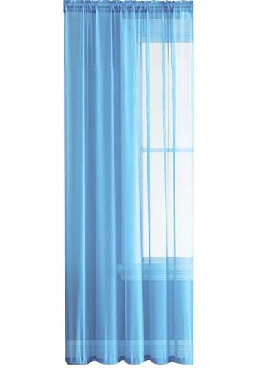 1 Adet Düz Renk Şeffaf Tül Pencere Perdesi Drapesi Oturma Odası Balkon Veranda Dekoru Arı Mavi