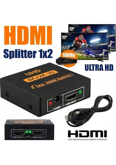 Hdmı Çoklayıcı 1 Giriş 2 Çıkış Uhd 4Kx2K 3D Hdmı Splitter