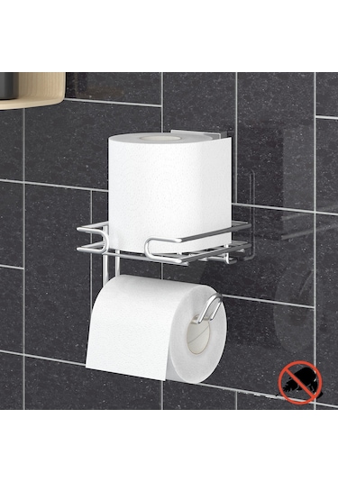 Teknotel Yapışkanlı Yedekli Tuvalet Kağıtlık Krom Ef275