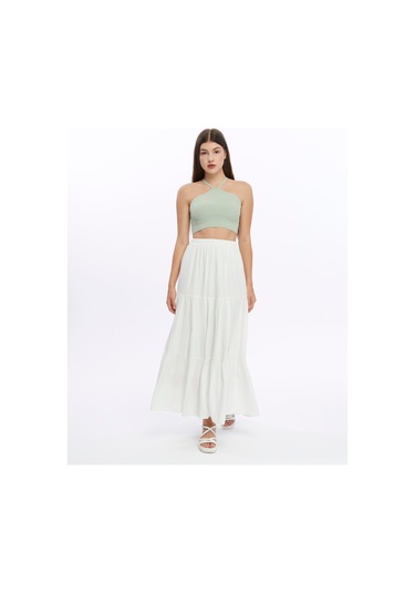 Eva Uzun Etek Ekru