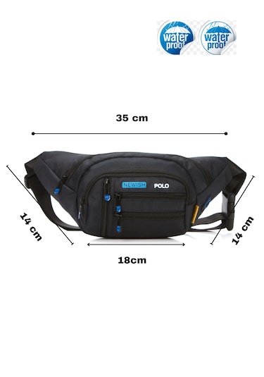 Newish Polo Çapraz Bel Ve Omuz Çantası-free Bag Siyah Mavi