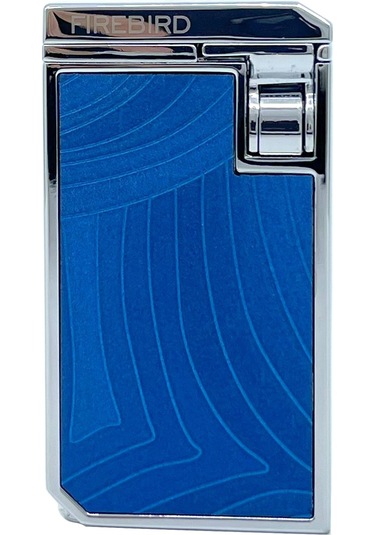 Firebird Parlak Krom Çift Torch Puro Çakmağı - Mavi Mavi
