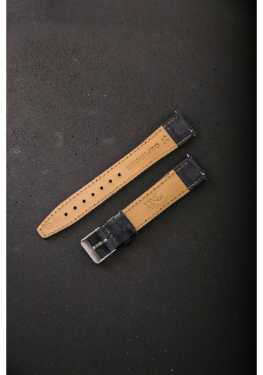 Hakiki Deri 18mm Akıllı Pimli Saat Kordonu Siyah