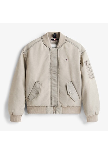 Tommy Hilfiger Washed Bomber Çocuk Bej Ceket Kg0kg08928 Bej