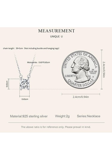 Bamoer D Renk Vvs1 Ex 1ct Mozanit Kolye Kadınlar İçin Düğün 925 Ayar Gümüş Kolye Boyun Zinciri Moda Takı, Seçenekler: 925 Silver