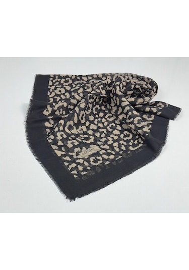 Sinem Emprime Koton Eşarp - Siyah / Karamel-06289 Karamel - Siyah