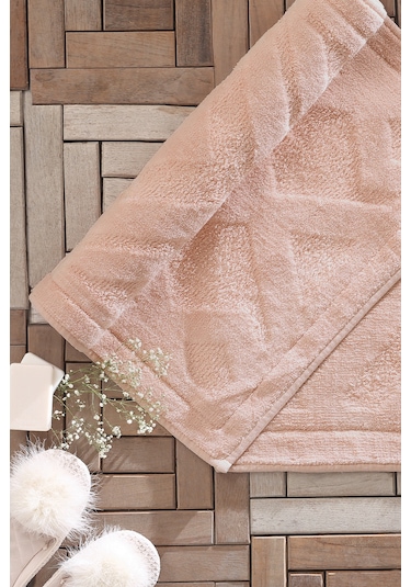 Yataş Bedding Milo Banyo Paspası Seti - Pudra (50x60 cm + 60x100 cm) Pudra