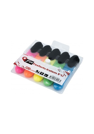Pin 800-5 Neon Fosforlu Kalem 5 Adet - Karışık Renk Karışık