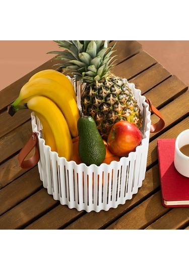 Porsima 4317 Beyaz 2'li Sepet Seti Banyo Mutfak Organizeri. Beyaz