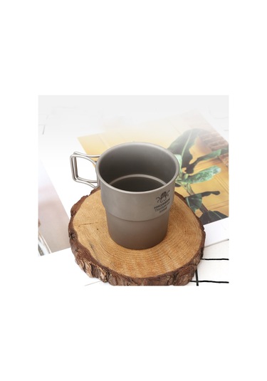 Geeroyoo Ti37 Saf Titanyum Kahve Ve Çay Bardağı, 300ml Kapasiteli, Hafif Ve Pratik Gri