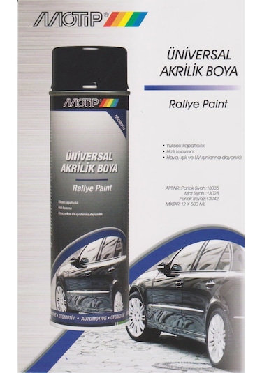 Motip Mat Siyah Üniversal Akrilik Sprey Boya 500Ml