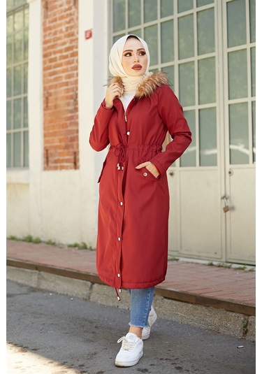 İçi Kürklü Mont 2401 - Bordo